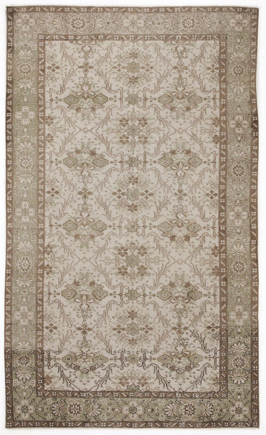 Bej Anadolu Çiçekli Yün Halı 147x248 - Özel Seri
