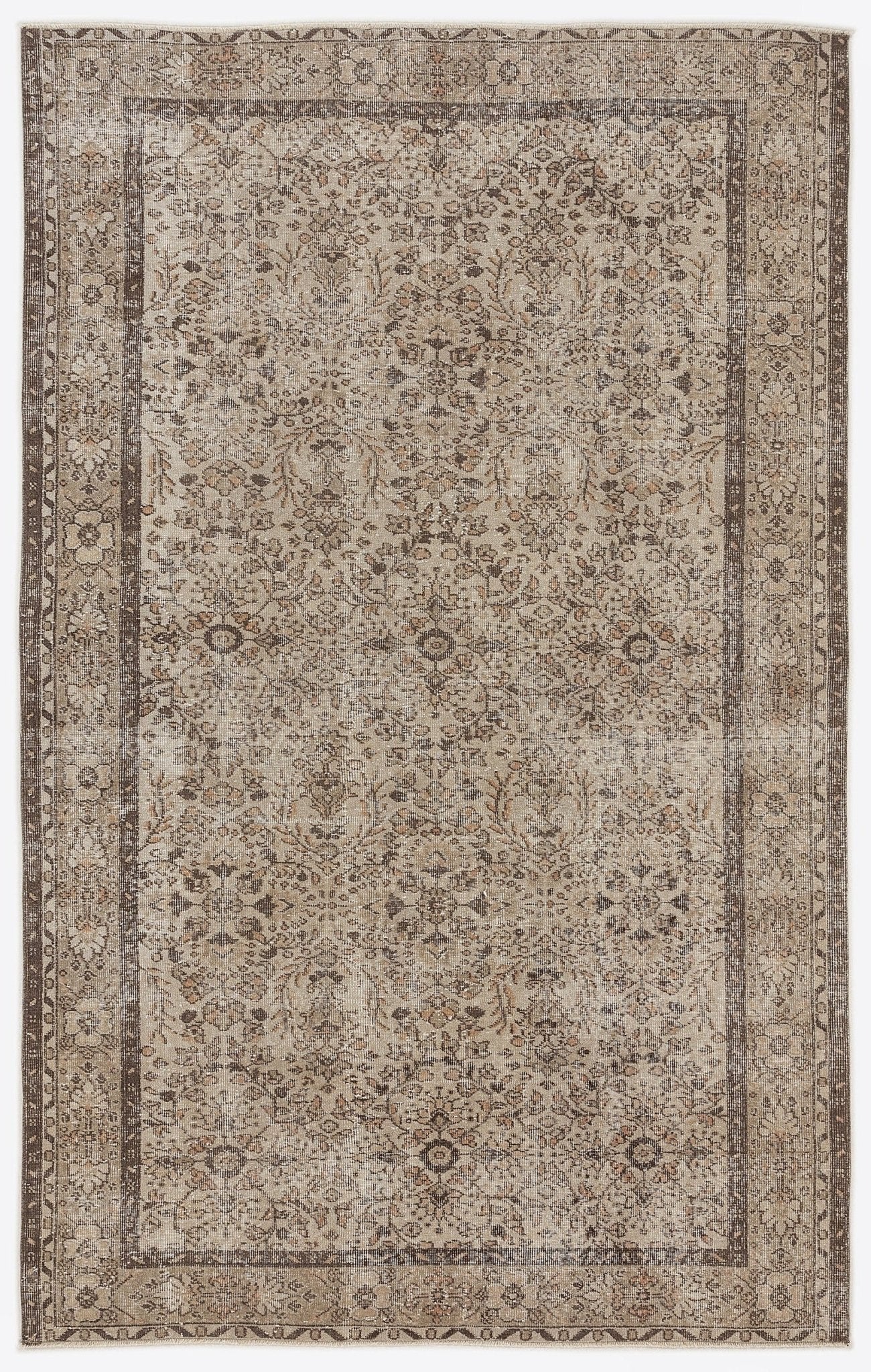 Atina 7013 Bej Eskitme Yün El Dokuma Halısı 173 x 278 - El Dokuma - HALI.NET