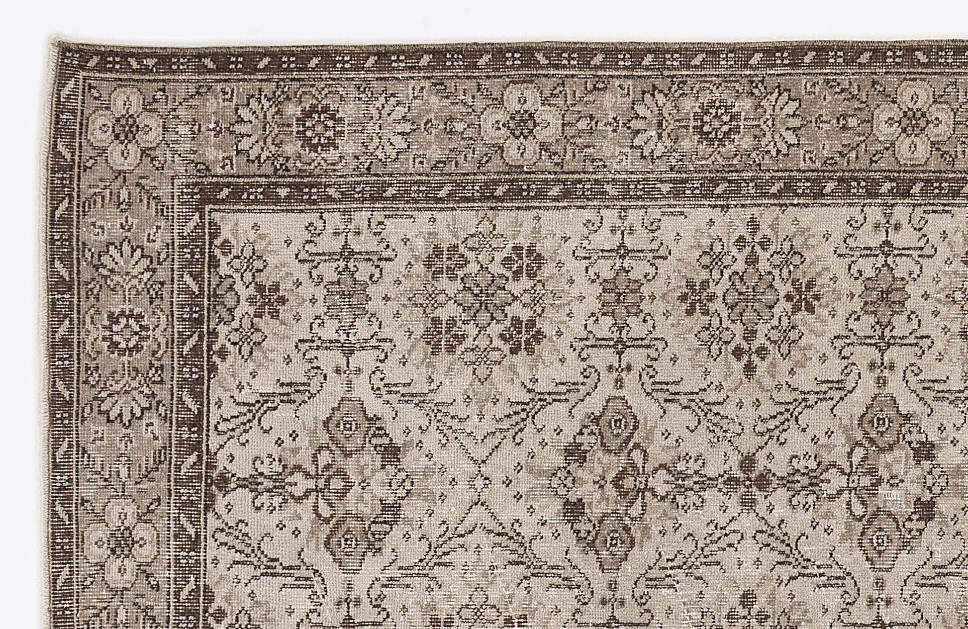 Atina 7075 Bej Eskitme Yün El Dokuma Halısı 170 x 290 - El Dokuma - HALI.NET