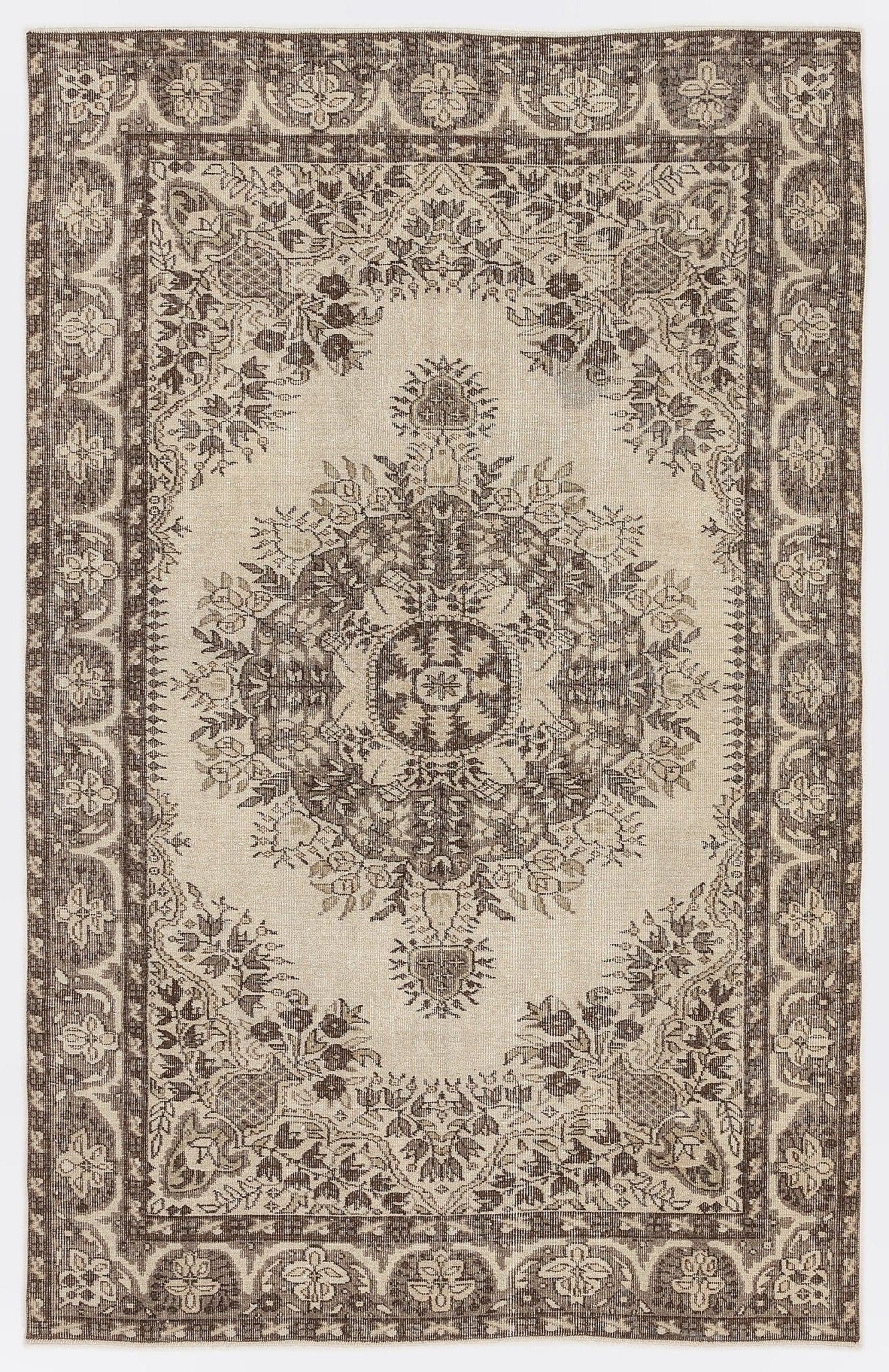 Atina 7199 Bej Eskitme Yün El Dokuma Halısı 167 x 262 - El Dokuma - HALI.NET