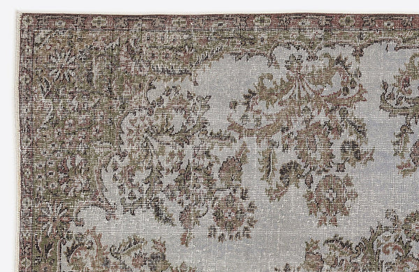 Gri Anadolu Geometrik Klasik Yün Halı 168x268 - Özel Seri