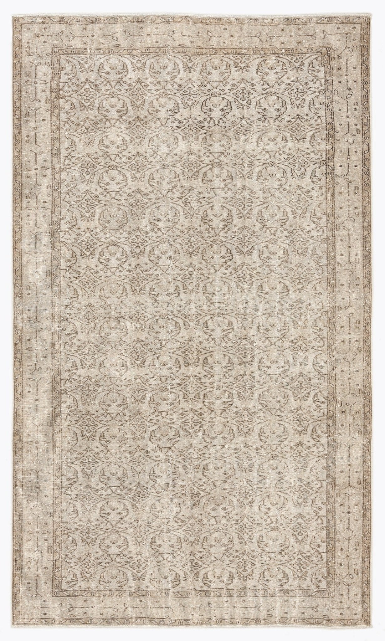 Atina 7268 Bej Eskitme Yün El Dokuma Halısı 165 x 280 - El Dokuma - HALI.NET