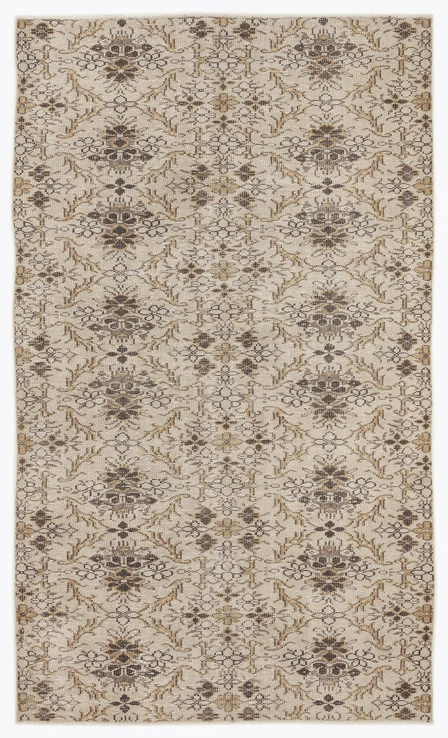 Bej Anadolu Eskitme Geometrik Yün Halı 164x275 - Özel Seri