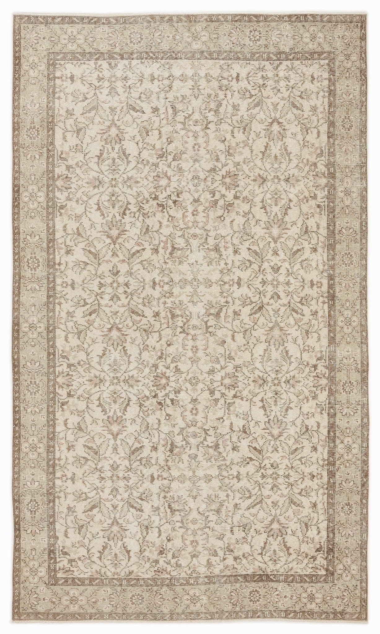 Atina 7434 Bej Eskitme Yün El Dokuma Halısı 165 x 284 - El Dokuma - HALI.NET