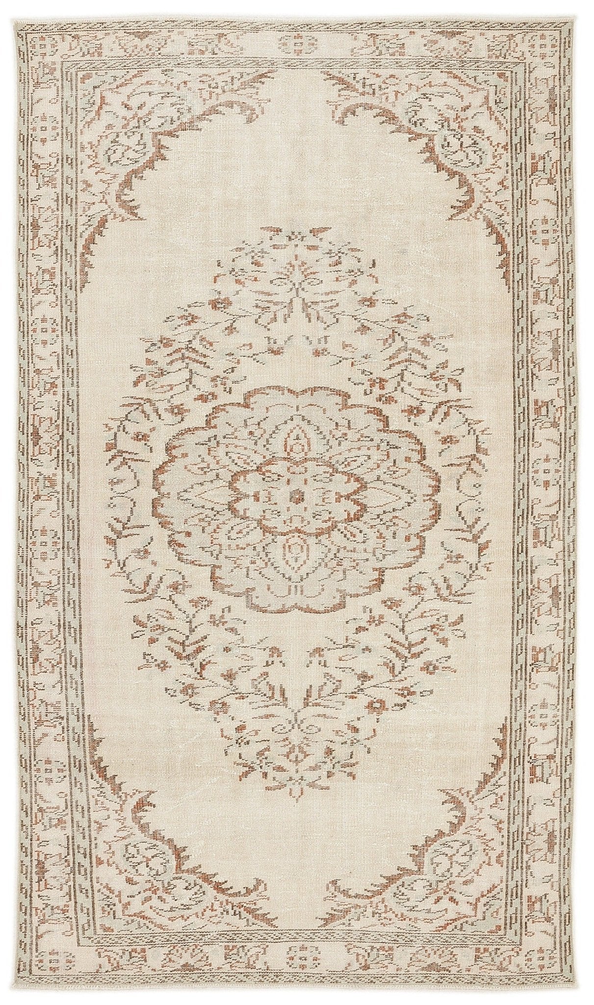 Atina 7511 Bej Eskitme Yün El Dokuma Halısı 162 x 277 - El Dokuma - HALI.NET