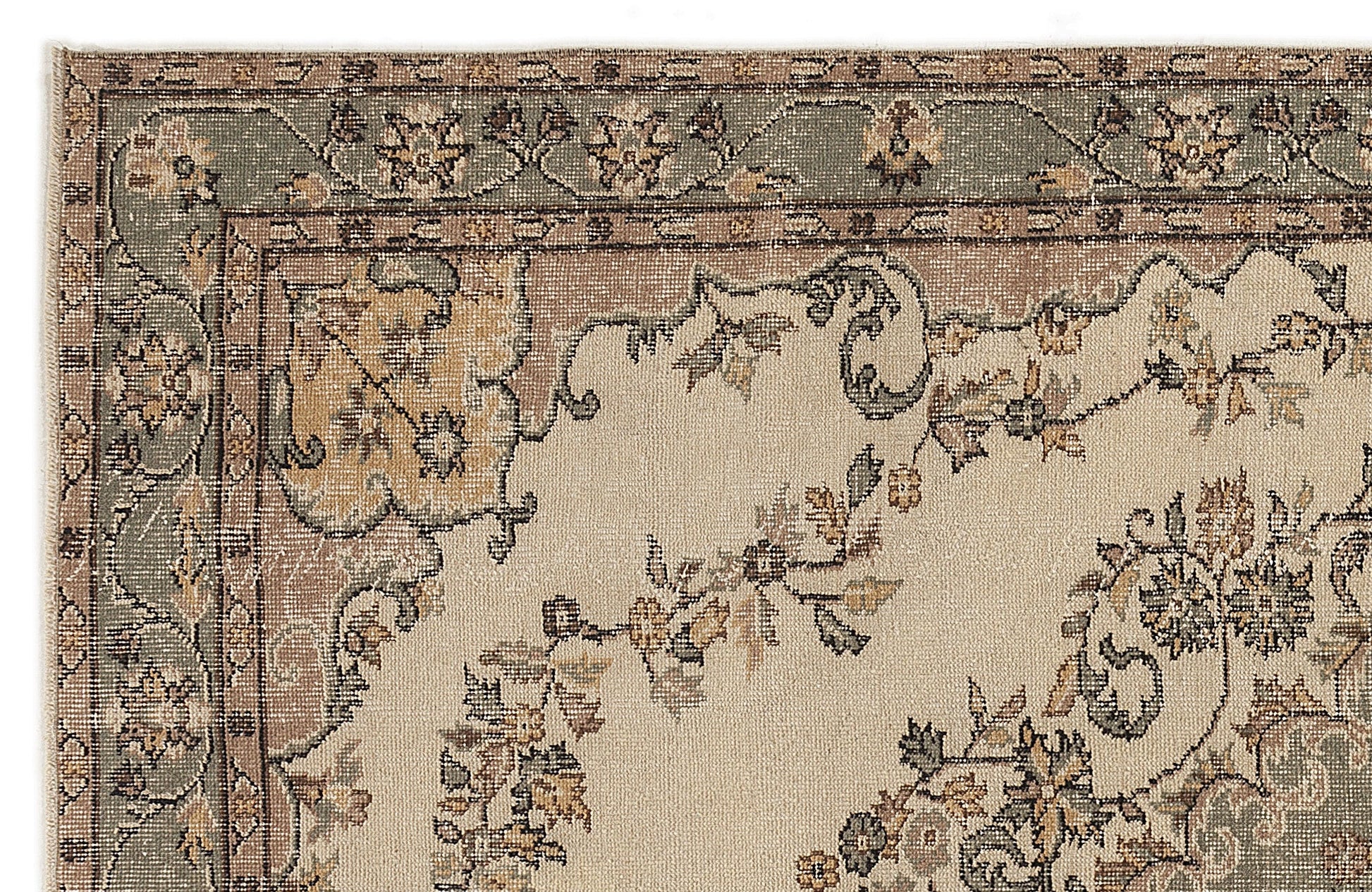 Atina 7690 Bej Eskitme Yün El Dokuma Halısı 170 x 273 - El Dokuma - HALI.NET