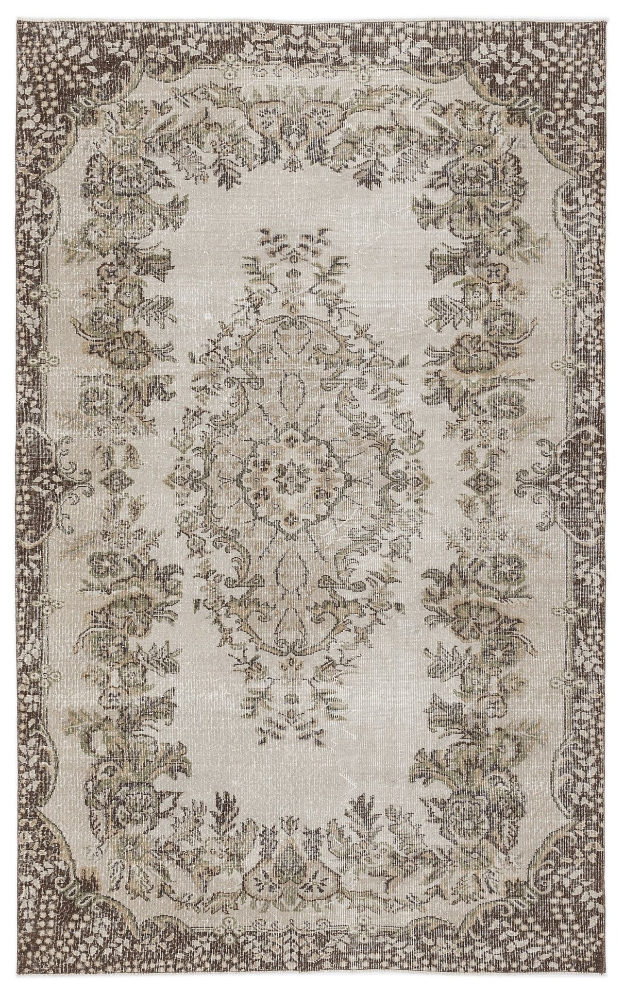 Atina 8184 Bej Eskitme Yün El Dokuma Halısı 173 x 281 - El Dokuma - HALI.NET