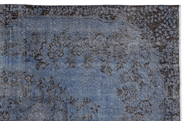 Mavi Isparta Çiçekli Yün Halı 173x285 - Özel Seri