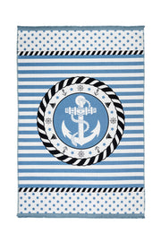 Leidschendam Mavi Pamuk ve Şönil Dijital Baskı Çocuk Odası Halısı Pia Monte