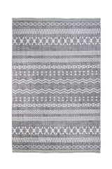 Grey White Ethnic Geometric Living Room Rug Ethnic Geometric - Cotton