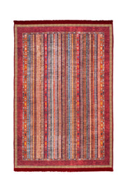 Groningen Kırmızı Çizgili Pamuk ve Şönil Dijital Baskı Halı Pia Monte