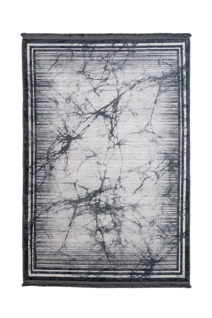 Bloke Gri Mermer Pamuk ve Şönil Dijital Baskı Halı Pia Monte