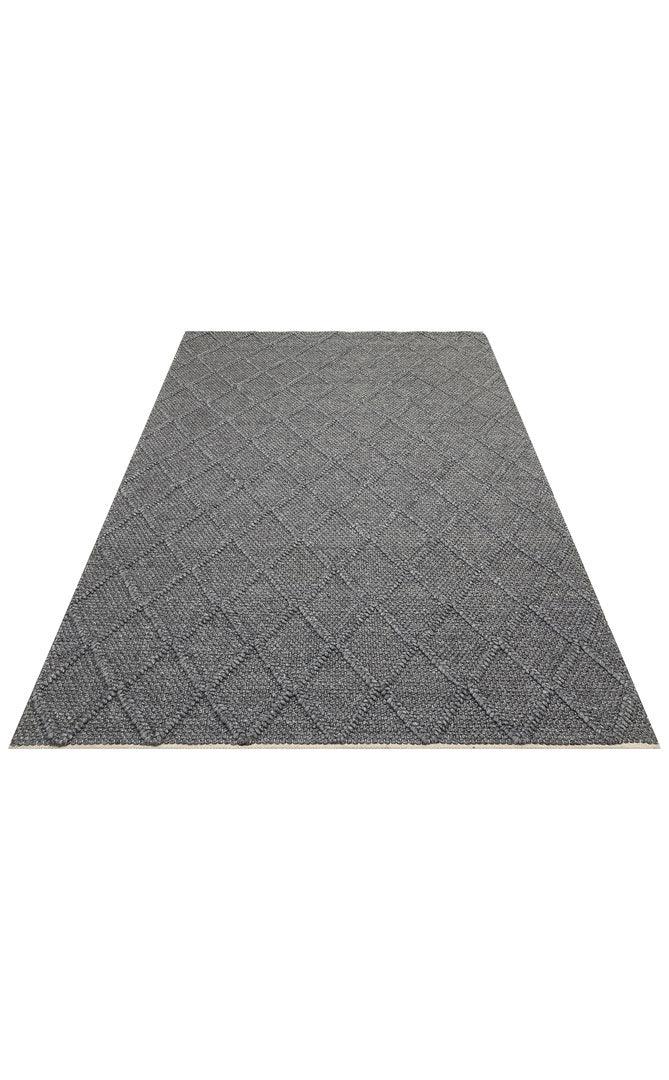 Antrasit Gri Düz Geometrik Halı - Pati Dostu - Toz Vermez