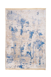 Zeist Mavi Modern Pamuk ve Şönil Dijital Baskı Halı Pia Monte