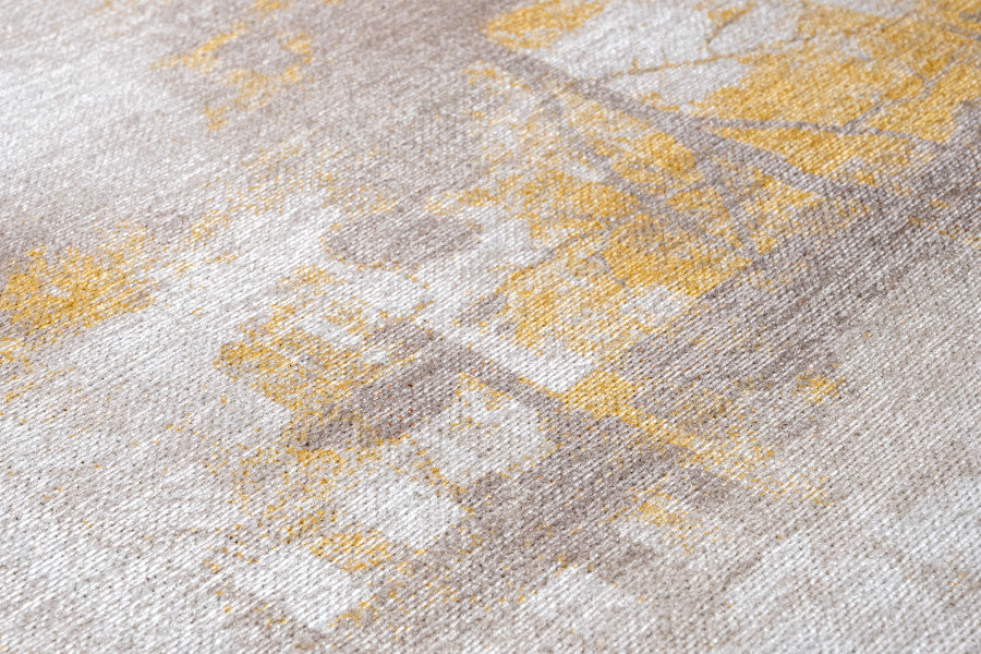 Terneuzen Bej Pamuk ve Şönil Dijital Baskı Halı Pia Monte