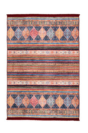 Tilburg Bordo Çizgili Pamuk ve Şönil Dijital Baskı Halı Pia Monte