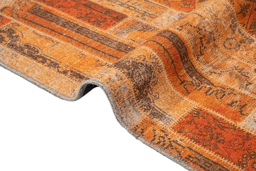 Bohem Eskitme Halı - Yıkanabilir - Kaymaz Taban - Pati Dostu