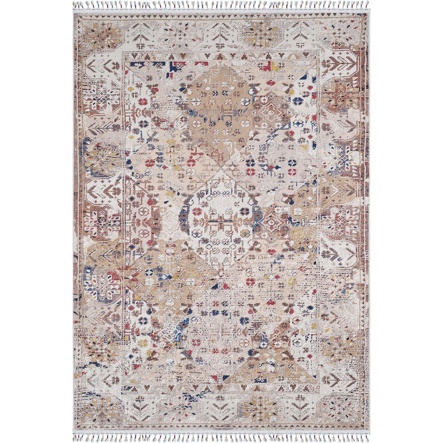 Beige-brauner Teppich mit Karomuster – andere Ansicht